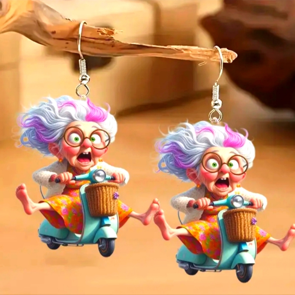 Playful, Fun, Quirky Grandma on a scooter